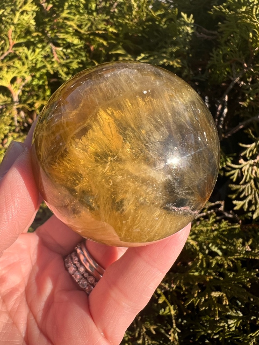 Fluorite (11) with pyrite Sphere | Crystal